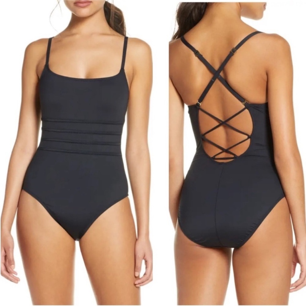 LA BLANCA Black Mio One Piece Swimsuit